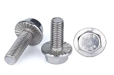 Vis M5 M6 M8 Tête Hexagonale à Embase Inox A2 DIN 6921 Boulon Bride Poêlier - Photo 1/4