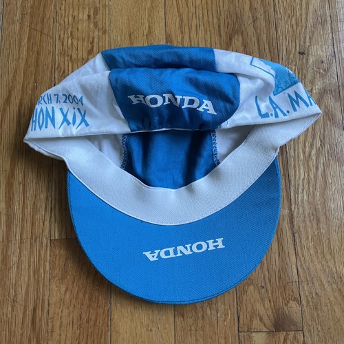 Vintage Los Angeles Marathon Hat Mens Flex Fit Blue White Runner Cap LA 2004 Y2K - Picture 3 of 7