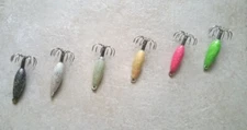 NWF Custom 1.2 oz / 30 gm Glow or UV Coated Jig sinker Lure for Calamari squid !