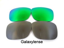 Galaxy Replacement Lenses For Oakley Holbrook Green&Titanium Polarized! 2 Pairs