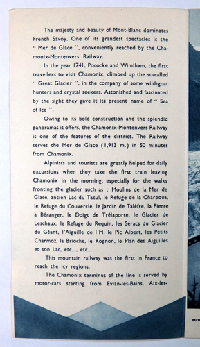 Chamoni Montenvers Railway Savoy France Travel Brochure Mer de Glace - Picture 3 of 10