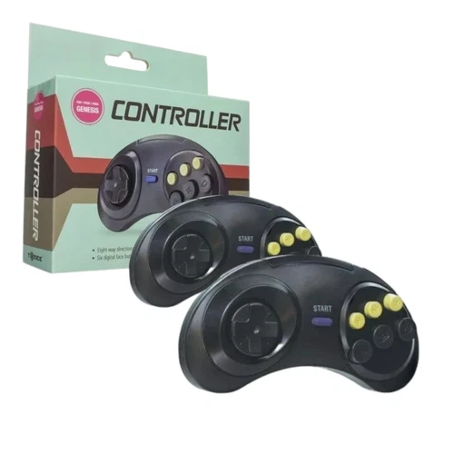 Pair of 2 Tomee Sega Genesis Wired Controller [New - Open Box]