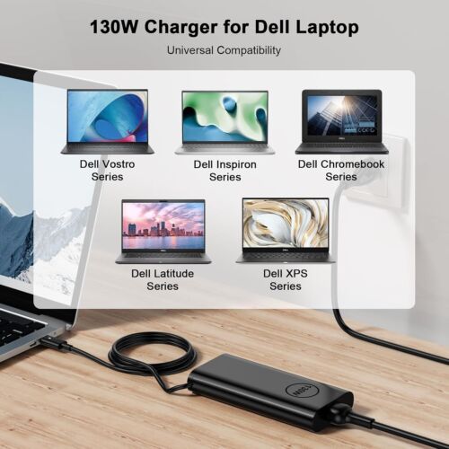 130W USB-C Dell Charger for XPS 15 2in1, Latitude 9410/9510, Precision 5550/5750 - Picture 2 of 7
