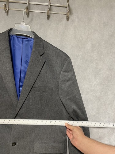 Chaps Blazer Men 44R Gray Elbow Pad Career Sport Coat Jacket Ralph Lauren Luxury - Picture 4 of 11