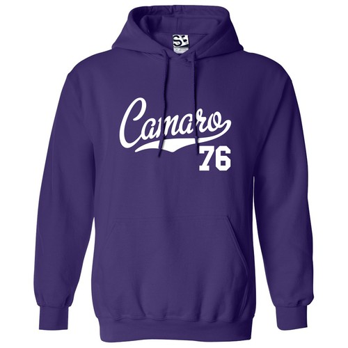 Camaro 76 Script HOODIE | 1976 Z28 SS Muscle Sports Car Jersey Hooded Sweatshirt - Picture 8 of 33