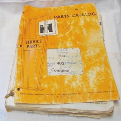 1969 International Harvester 403 Combine HT-43 Parts Catalog Revision #8