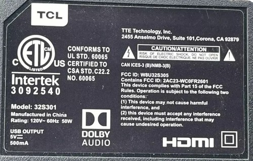 TCL TV 32S301 Main Board GTC001158 10278551MA4973 40-UX3801-MAB2HG - Picture 2 of 10