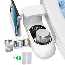 Bidet Fresh Water Dual Spray Kit Non Electric Toilet Seat Attachment Cold Wash