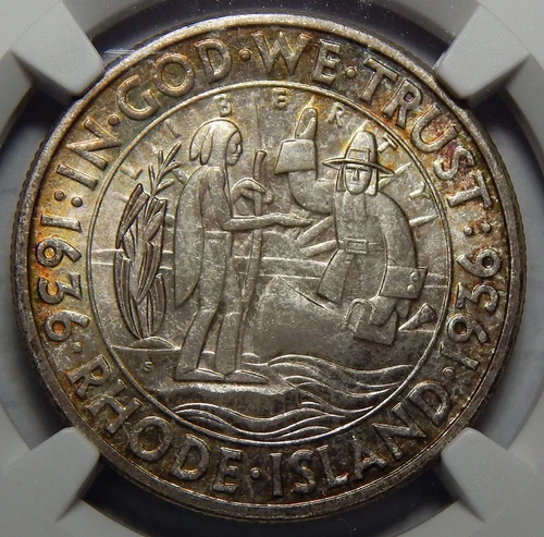 1936-S NGC MS67 RHODE ISLAND HALF DOLLAR SILVER COMMEMORATIVE