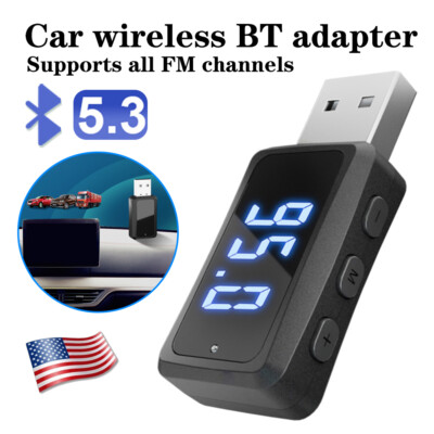 USB Car Wireless Bluetooth 5.3 Transmitter Receiver for Car Music Audio FM Radio