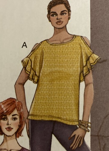 Butterick B6591 Sewing Pattern Stretch Knit Tops Sizes: Xsm-Sml-Med - Imagen 5 de 7