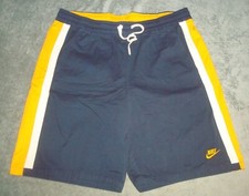 VTG NIKE ACTIVE SHORTS XL BASKETBALL GYM STRIPE GRAY LABEL TAG BLUE SPORTSWEAR