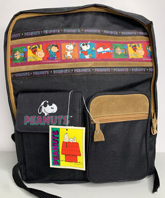 Holiday Fair Mischief Makers New York 90 s Snoopy Peanuts Backpack Leather Trim