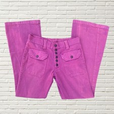 vintage 70's Pink bell bottom Flare jeans - Hip Huggers Hippie