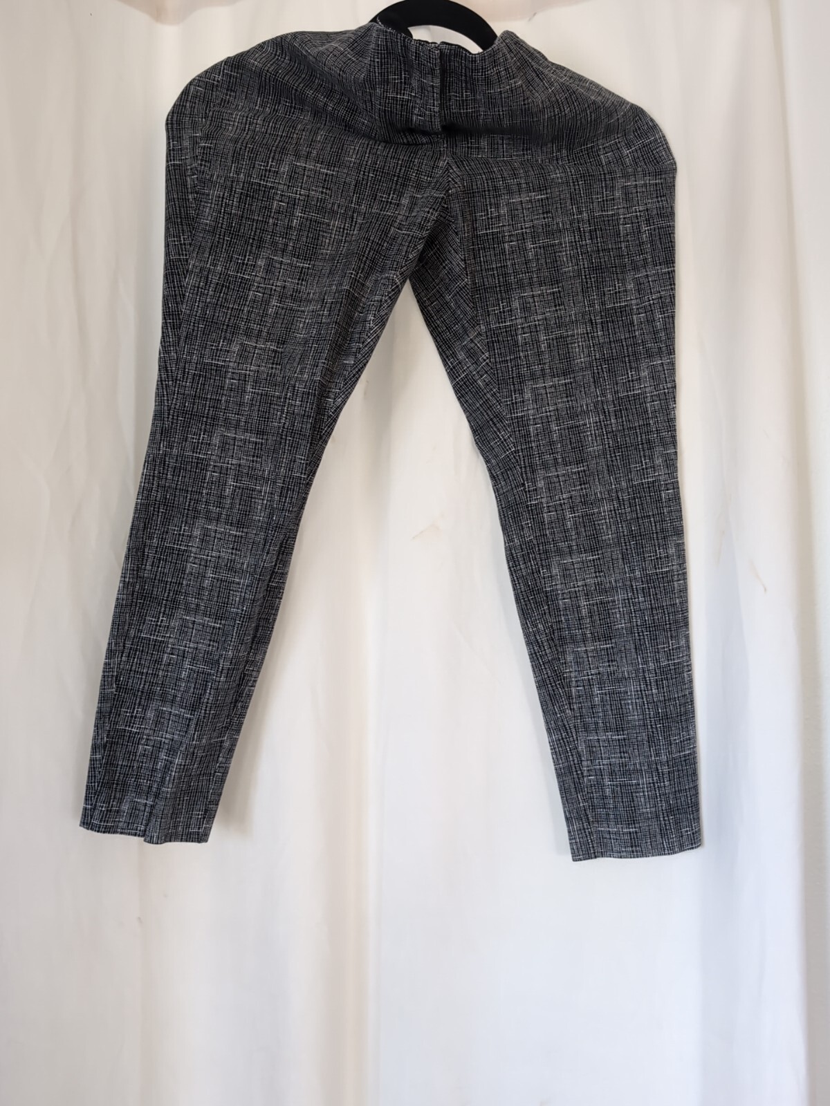 Alfani Pants Womens 8 Petite Black White Plaid Abstract Skinny Pants Trousers