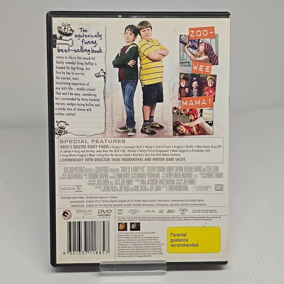 Diary of a Wimpy Kid (DVD, 2010) Laine MacNeil Rachael Harris Belita Moreno Owen - Image 2 of 2