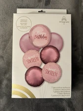 Sweet 16 Party Balloons Birthday Decorations Pink Round Mauve Bouquet 7 Orbz