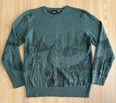 Dr. Seuss Grinch Scenic Sweater Mens XL Forest Green Graphic Knit Novelty Xmas - Image 1 of 4