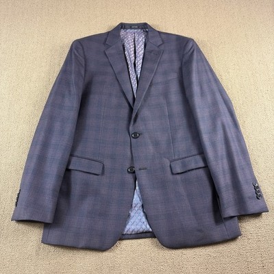 JOE Joseph Abboud Men's Sport Coat Blazer Purple Glen Plaid Size 40R
