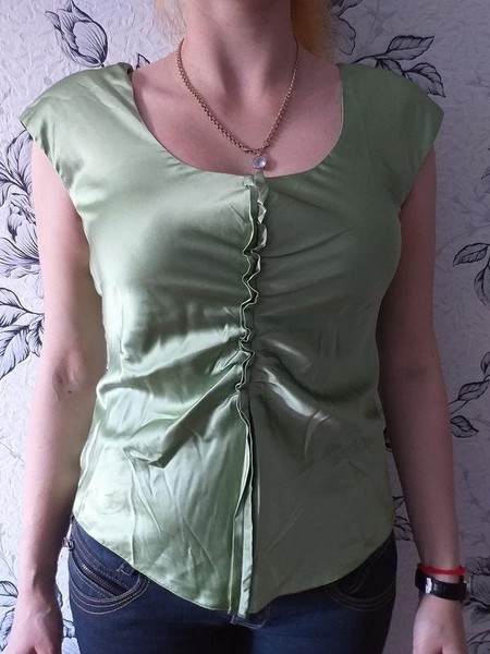 Women Giorgio Armani Shirt Green Silk 38 / M / 46