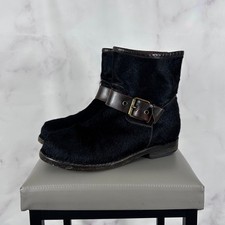 Stivali Buttero neri capelli di cavallo biker taglia 39,5EU designer italiano pelle