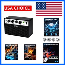 2 x 5 W Mini Guitar Amp - Portable, Rechargeable Electric Guitar Practice Amp...