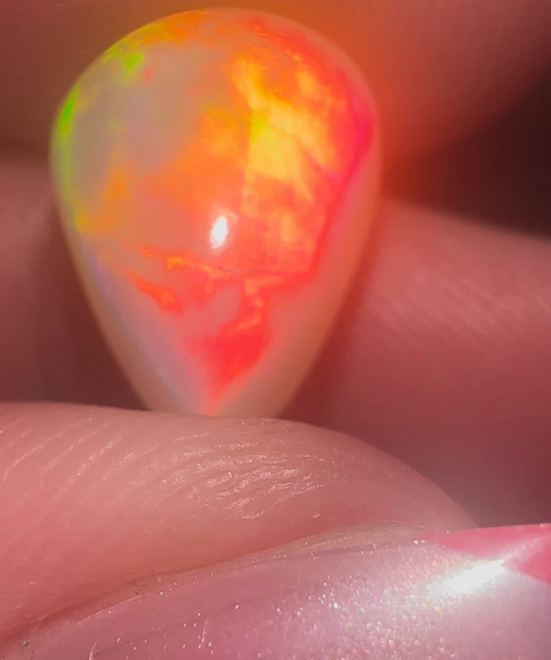 5 克拉天然火蛋白石泪滴切割抛光现成套装 — 第 4/4 张图片