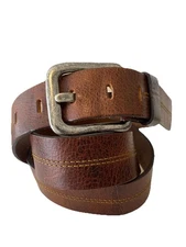 VTG Cremieux Collection WIDE Italian Leather Belt Mens Sz 42 Brown USA WESTERN