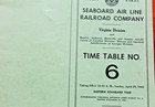 1962 Seaboard Railroad Virginia Division Railway Timetable Hamlet Sumter Andrews — photo 2