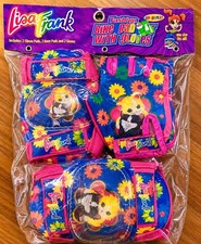 RARE NEW Lisa Frank Bike Pads Knee Elbow Gloves Sealed 90s Fun Kittens Bright