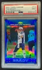 2007 Topps Chrome Tom Brady Blue Refractor #TC6 Patriots PSA 9