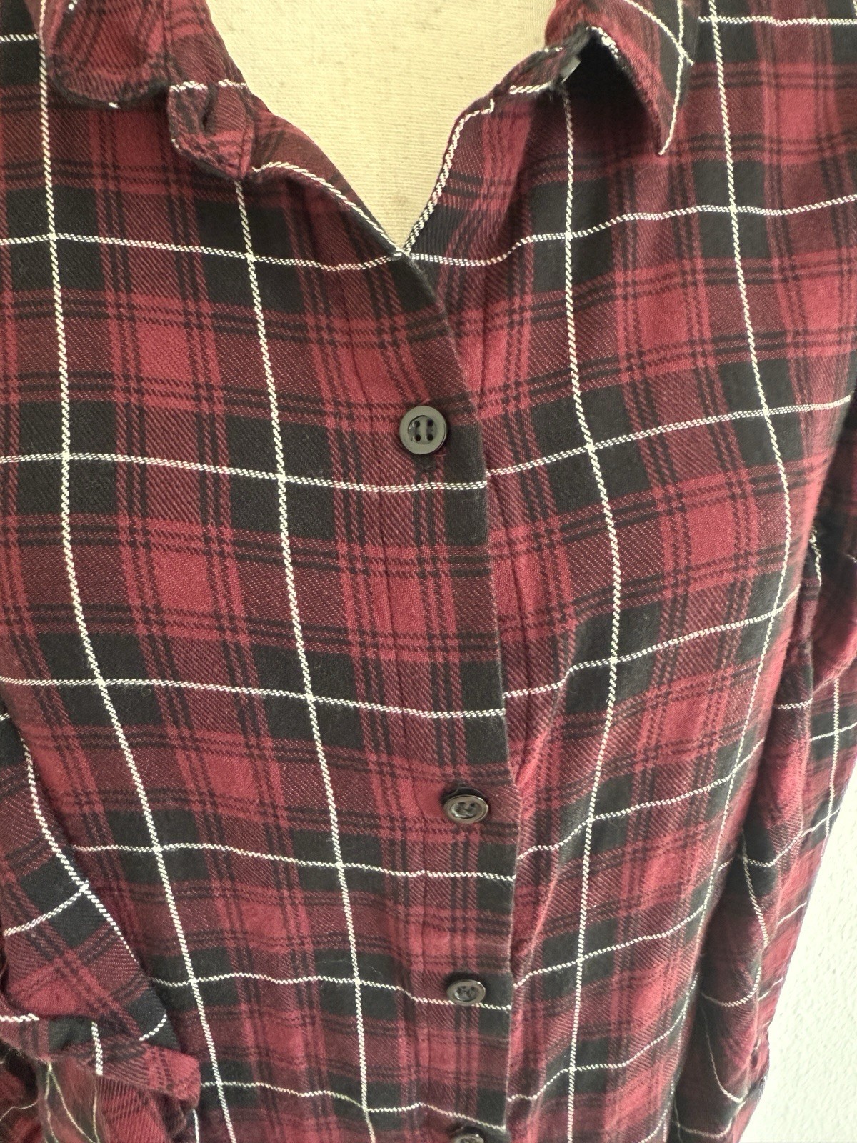 BCBGeneration Ruffled Plaid Button-down Shirt - P… - image 4