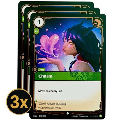 3x Charm OGN Riftbound TCG Playset NM #043/298