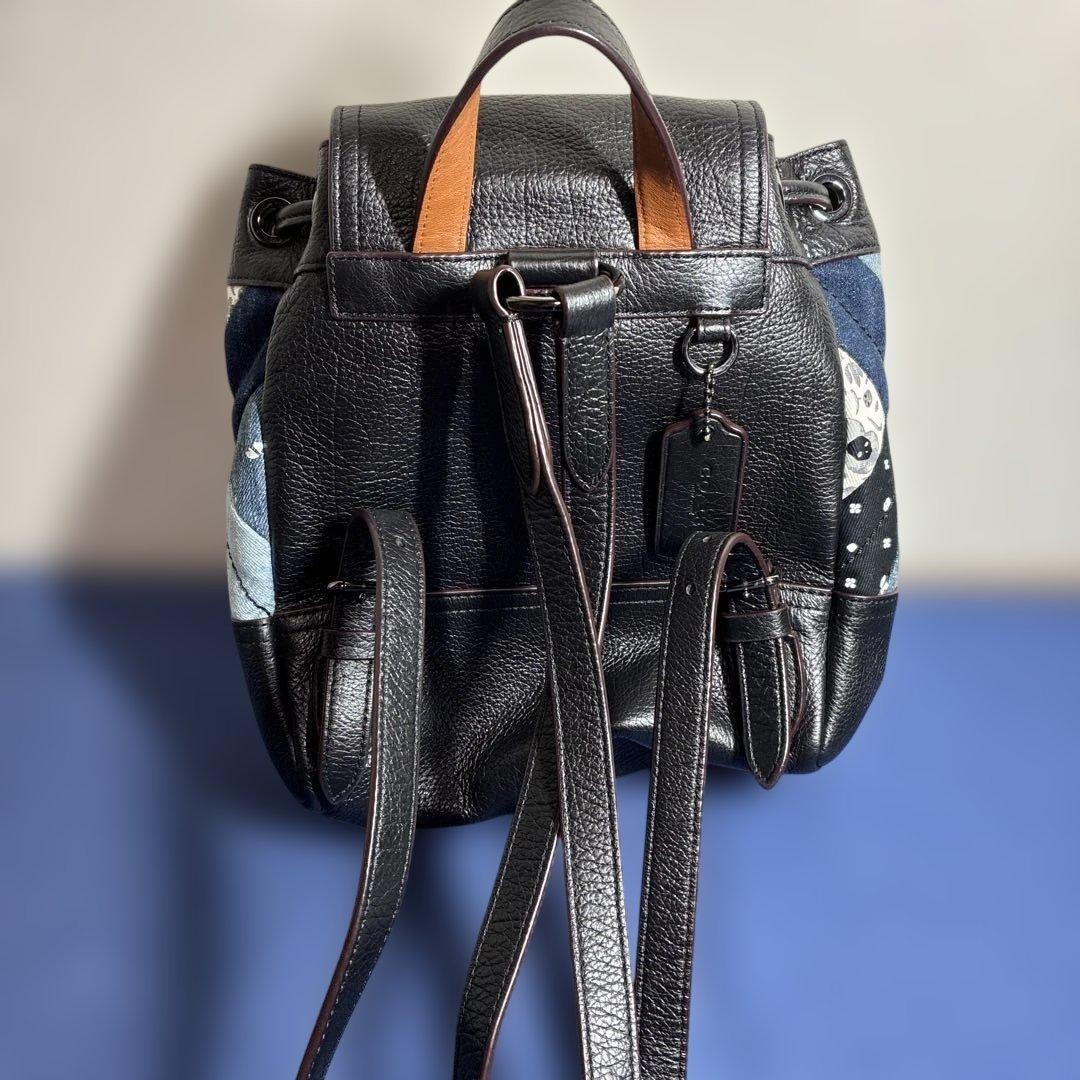Coach patchwork 37743 Backpack Leather Denim Blue… - image 11