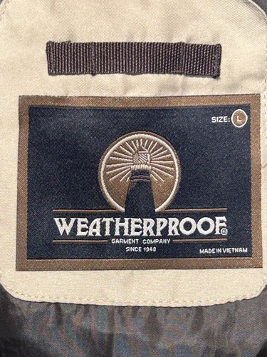 Weatherproof Vest Mens Large Tan Puffer Quilted Zip Insulated Sherpa Collar - Picture 2 of 5