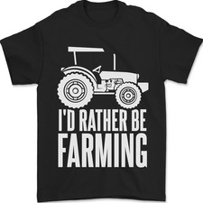 Camiseta Hombre Id Rather Be Farmer Tractor Algodón 100% Camiseta