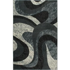HOME DYNAMIX Catalina Huron  Abstract Swirl Area Rug, Grey/Ivory, 3'3"x5'2"