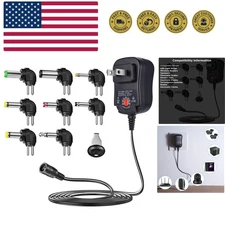 12W Universal Multi Voltage AC/DC Adapter Switching Power Supply with 8 Selec...