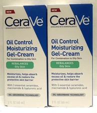 CeraVe Oil Control Moisturizing Gel-Cream Rebalances Oily Skin,2Packs(2 Fl Oz ea