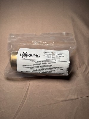 LOKRING BR-cpl-T16 (90628221), 1'' Coupling - Brass Medical Gas Tube Solution