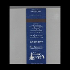 Matchbook Cover Blue Spruce Sinn Steakhouse & Saloon Frisco CO