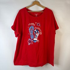 Woman Within Womens Tunic Top Size 2X Red Hap...