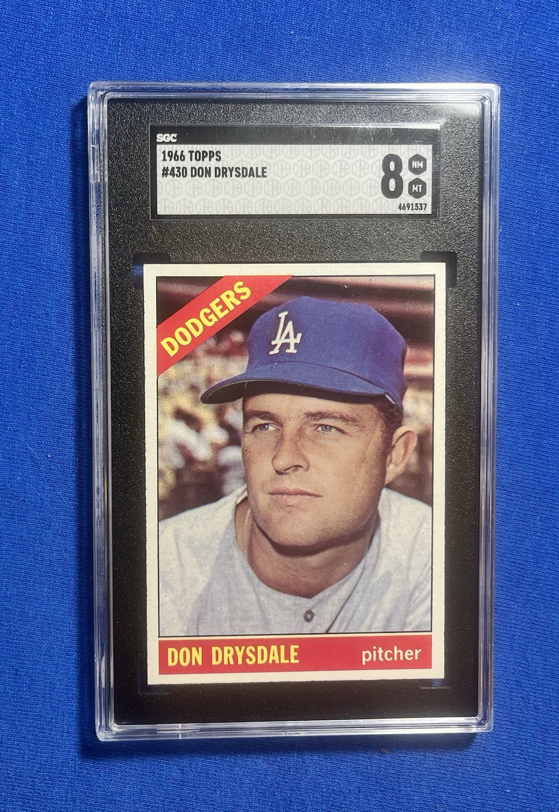 1966 Topps #430 Don Drysdale HOF SGC 8 NM-MT Dodgers