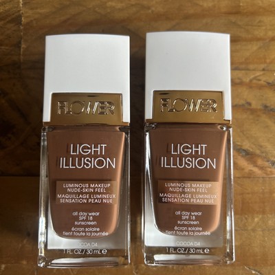 FLOWER Beauty Light Illusion Luminous Liquid Foundation In Shade cocoa D4 x 2