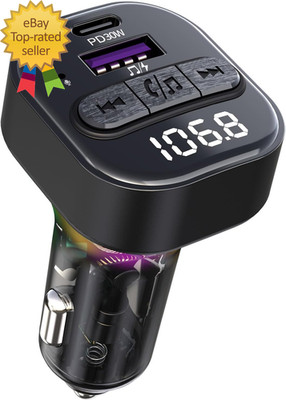 Bluetooth 5.3 FM Transmitter for Car Adapter with Type-C PD30W Charger