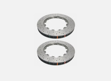 DBA FRONT DRILLED SLOTTED BRAKE ROTORS 5000 FOR 2009-2011 NISSAN GT-R 380x34MM