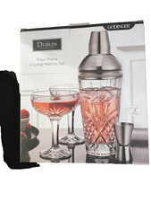Beautiful Crystal Martini Set Godinger Four P...