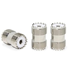 PL259 Coupler 3 Pack - UHF Female to Female Brass Coax Connector for CB Ham R...