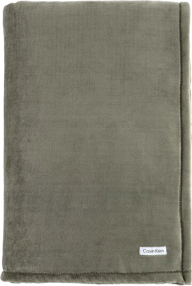 Calvin Klein - Manta King Size, Felpa Ultra Suave para King, Verde Oliva  Foto 2 de 4