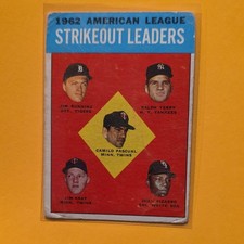 Topps 1963 League Leaders Strikeout Leaders Camilo Pascual Jim Bunning #10